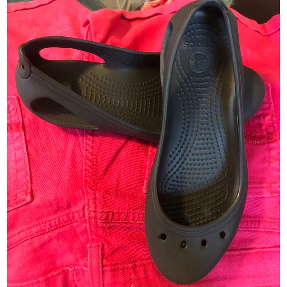 CROCS Shoes - Crocs Kadee Work Flat Black Slip Resistant Comfort Ballet Shoes Womens 6